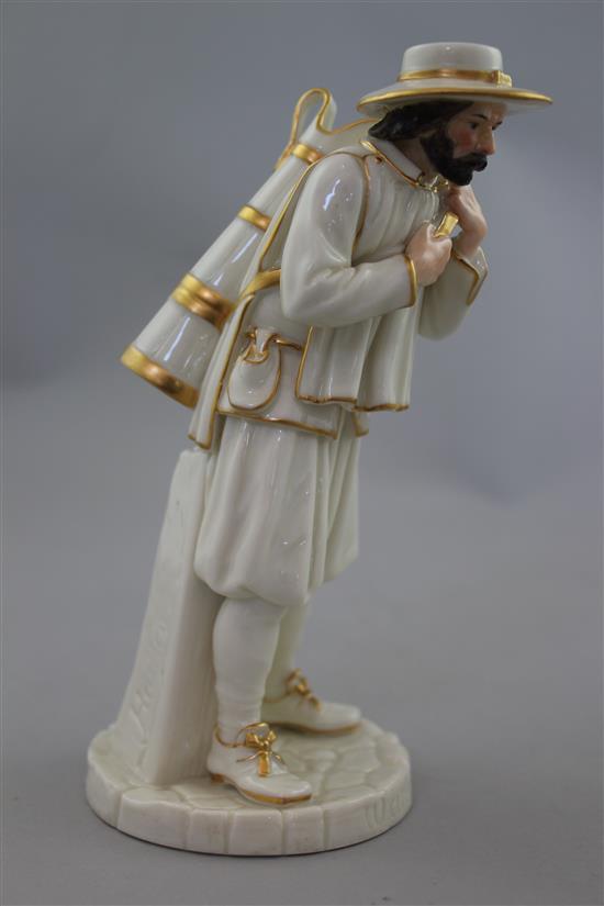 A Royal Worcester figure of a water carrier, modelled by James Hadley, 16.5cm